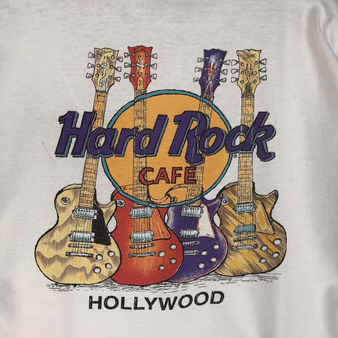 HARD ROCK CAFE Hard Rock Cafe Advertising T-shirt Men's L size cotton white type Vintage Second Hand
