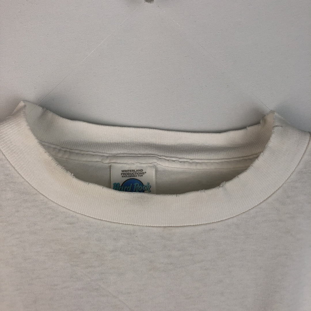 HARD ROCK CAFE Hard Rock Cafe Advertising T-shirt Men's L size cotton white type Vintage Second Hand