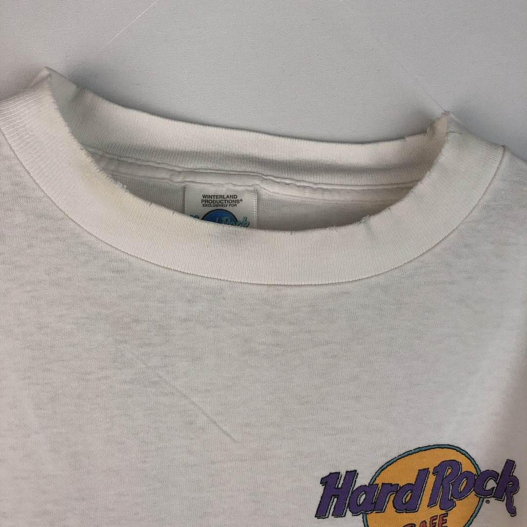 HARD ROCK CAFE Hard Rock Cafe Advertising T-shirt Men's L size cotton white type Vintage Second Hand