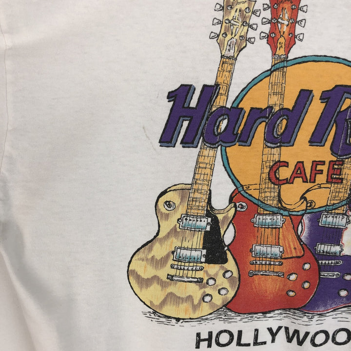 HARD ROCK CAFE Hard Rock Cafe Advertising T-shirt Men's L size cotton white type Vintage Second Hand