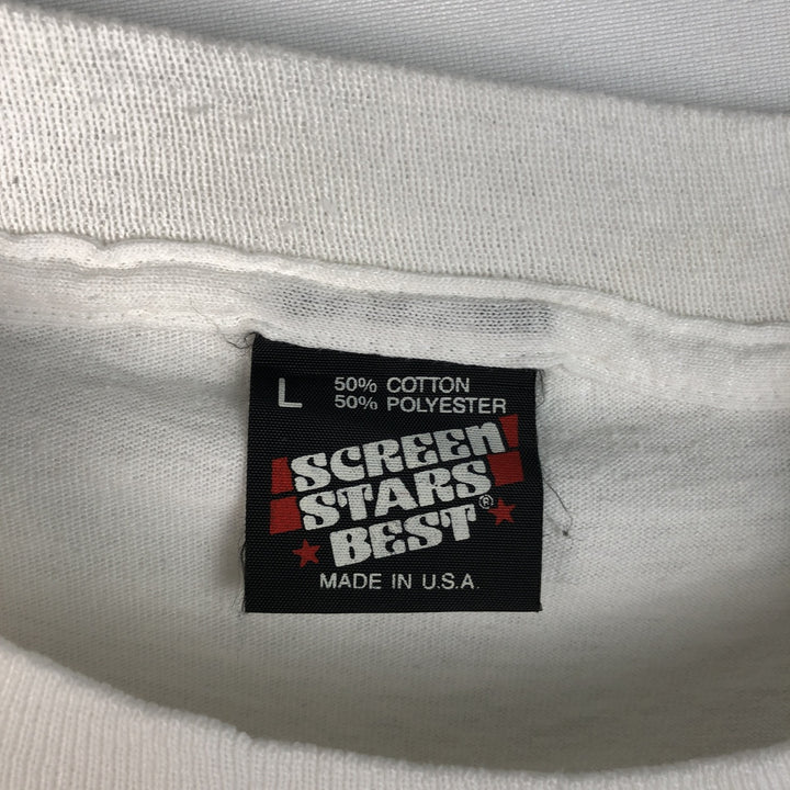~90'S Screen Stars BEST Hard Rock Cafe Advertising T-Shirt, Made in USA, Men's Size L (approx.), Vintage cotton white type Vintage Second Hand