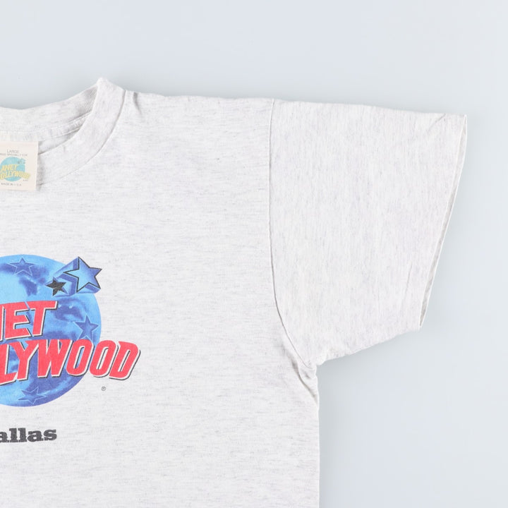90'S PLANET HOLLYWOOD Advertising T-shirt, Made in USA, Men's L size, Vintage cotton gray type Vintage Second Hand
