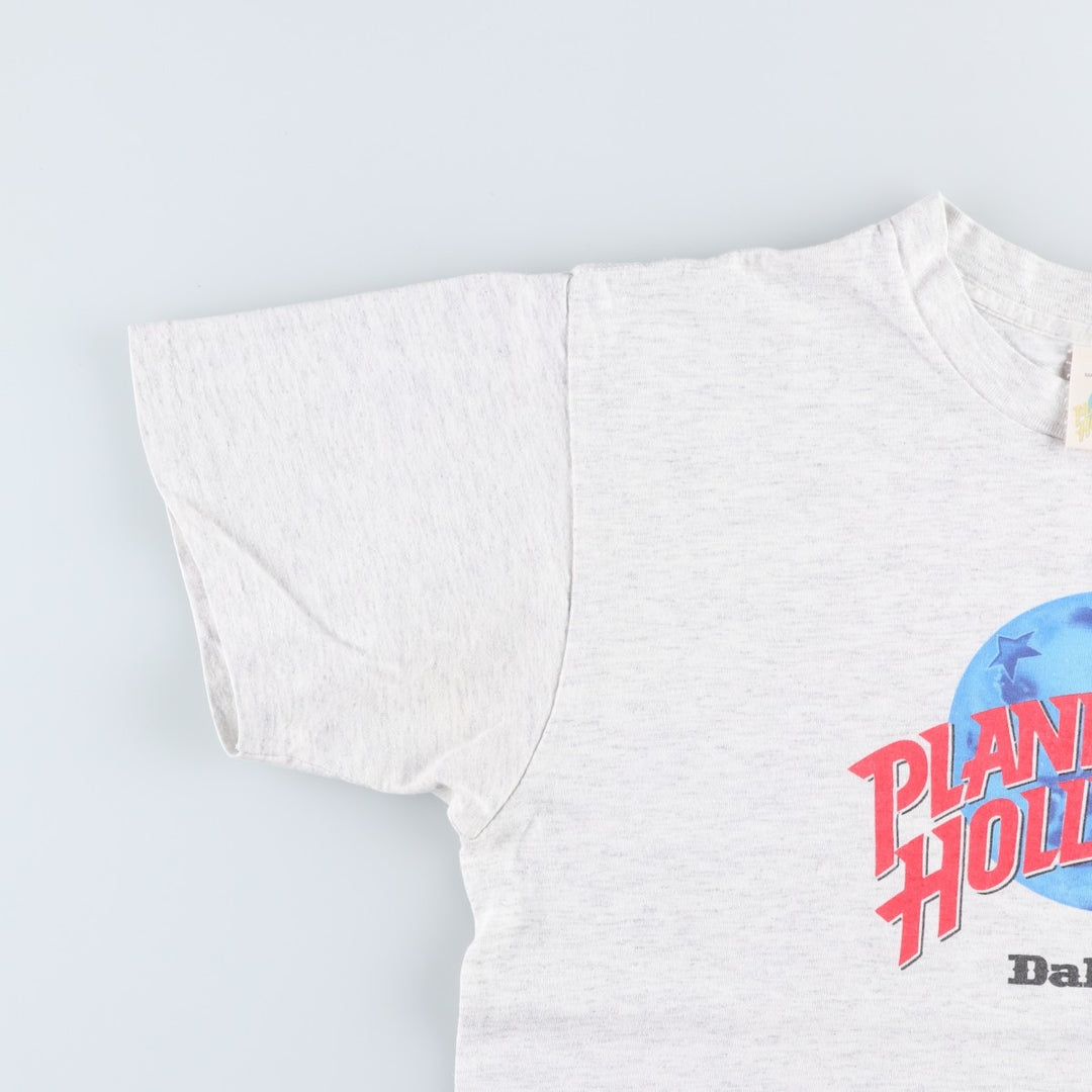 90'S PLANET HOLLYWOOD Advertising T-shirt, Made in USA, Men's L size, Vintage cotton gray type Vintage Second Hand