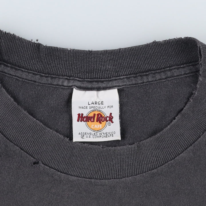 90'S Hard Rock Cafe advertising t-shirt, men's size L equivalent, vintage. cotton Charcoal Vintage Second Hand