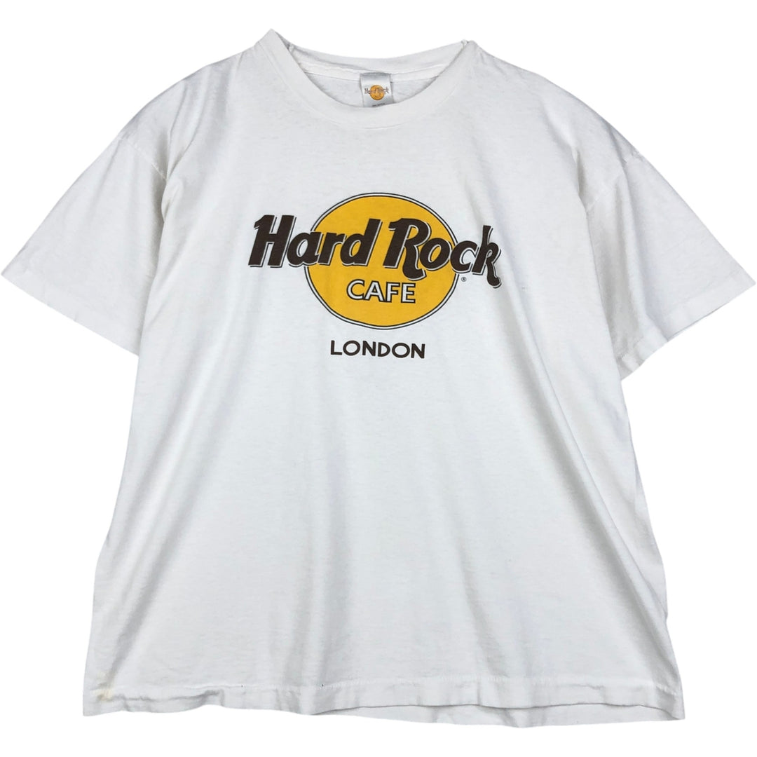 90'S HARD ROCK CAFE Hard Rock Cafe Advertising T-shirt Men's XL Vintage cotton white type Vintage Second Hand