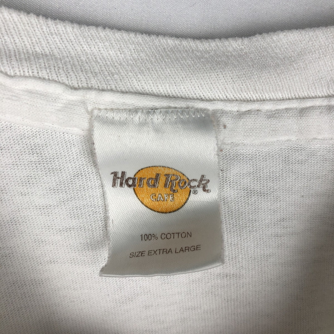 90'S HARD ROCK CAFE Hard Rock Cafe Advertising T-shirt Men's XL Vintage cotton white type Vintage Second Hand