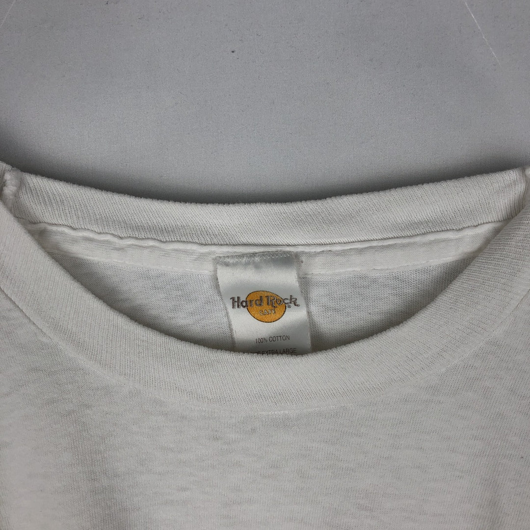 90'S HARD ROCK CAFE Hard Rock Cafe Advertising T-shirt Men's XL Vintage cotton white type Vintage Second Hand