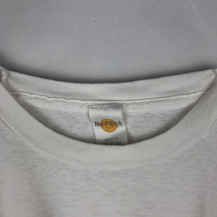 90'S HARD ROCK CAFE Hard Rock Cafe Advertising T-shirt Men's XL Vintage cotton white type Vintage Second Hand