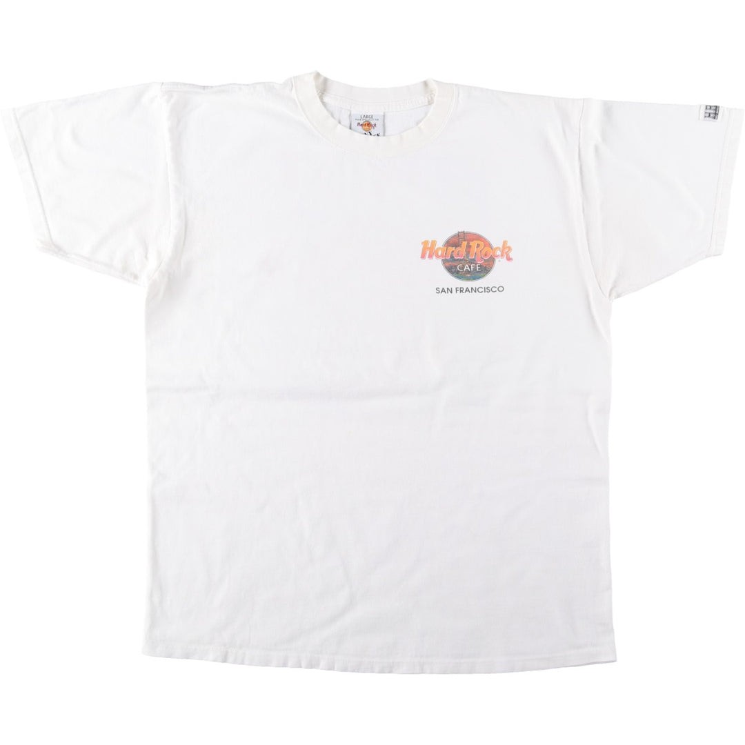 90'S HARD ROCK CAFE Hard Rock Cafe Advertising T-shirt Made in USA Men's L Vintage cotton white type Vintage Second Hand
