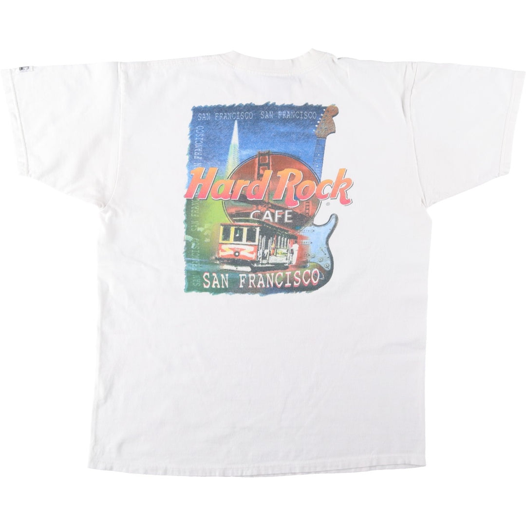 90'S HARD ROCK CAFE Hard Rock Cafe Advertising T-shirt Made in USA Men's L Vintage cotton white type Vintage Second Hand