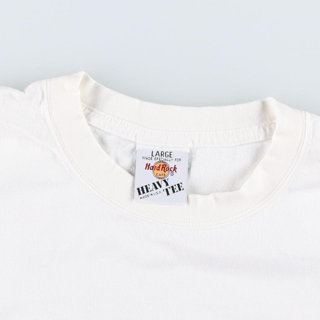 90'S HARD ROCK CAFE Hard Rock Cafe Advertising T-shirt Made in USA Men's L Vintage cotton white type Vintage Second Hand