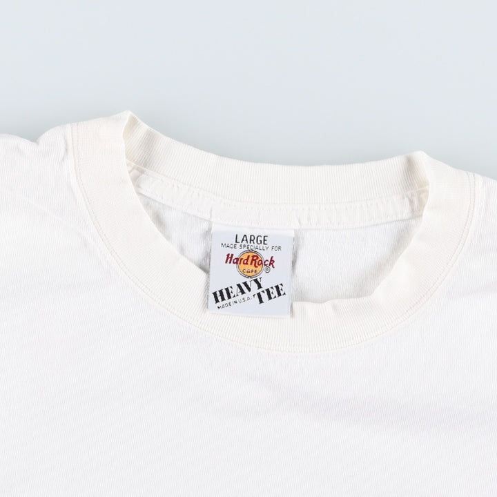 90'S HARD ROCK CAFE Hard Rock Cafe Advertising T-shirt Made in USA Men's L Vintage cotton white type Vintage Second Hand