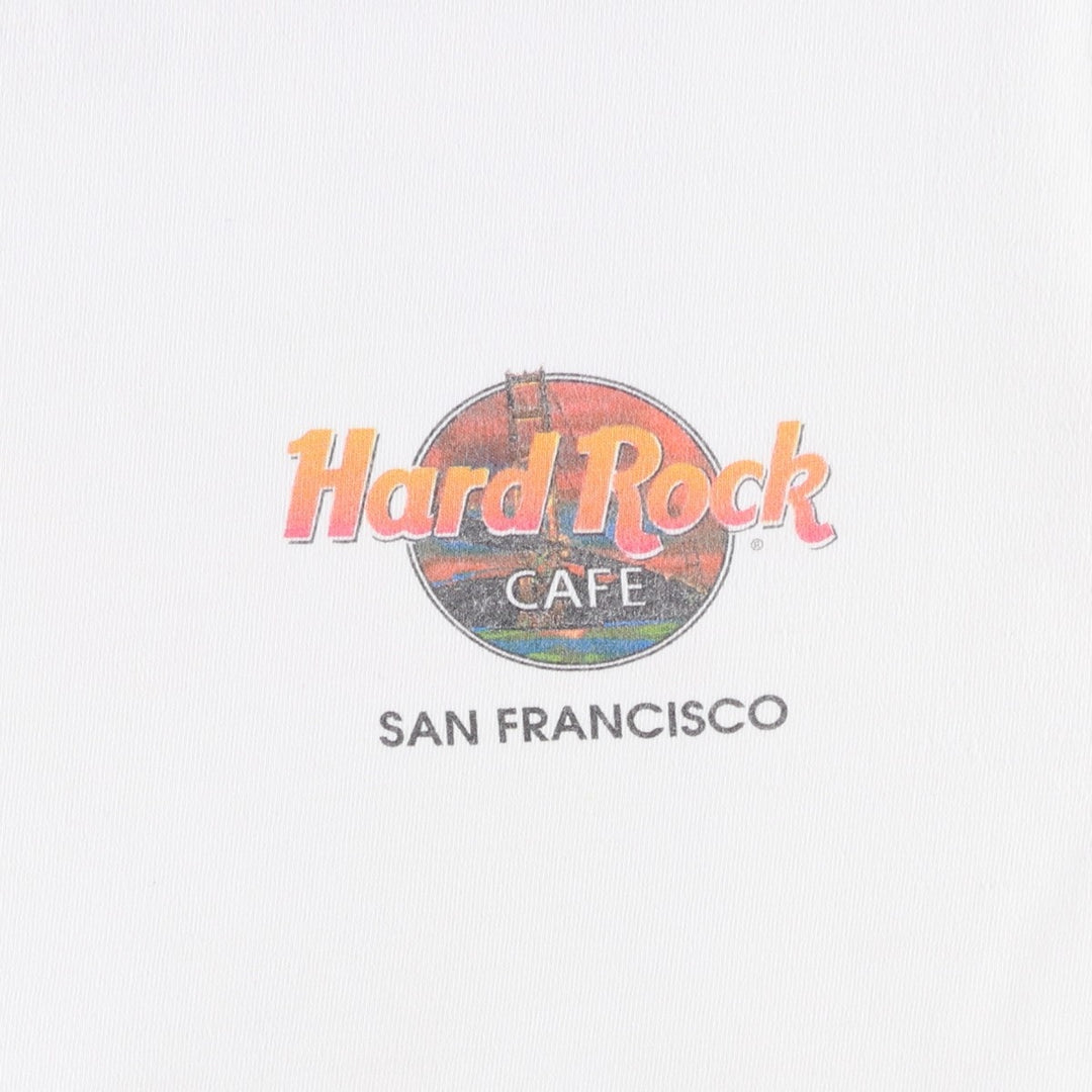 90'S HARD ROCK CAFE Hard Rock Cafe Advertising T-shirt Made in USA Men's L Vintage cotton white type Vintage Second Hand