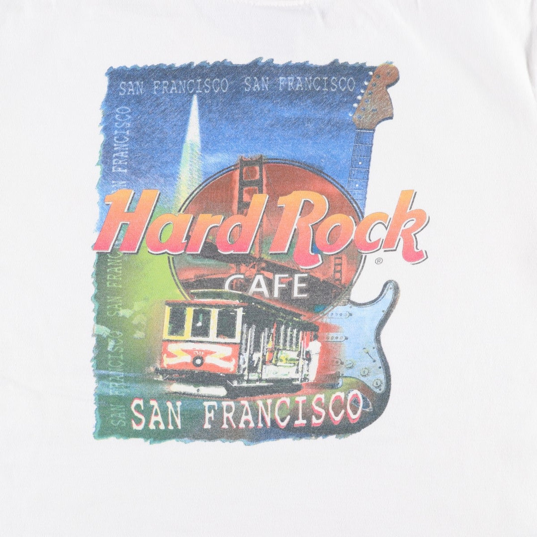 90'S HARD ROCK CAFE Hard Rock Cafe Advertising T-shirt Made in USA Men's L Vintage cotton white type Vintage Second Hand