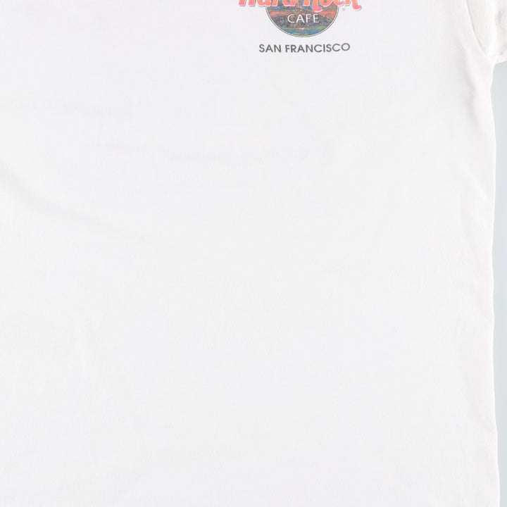 90'S HARD ROCK CAFE Hard Rock Cafe Advertising T-shirt Made in USA Men's L Vintage cotton white type Vintage Second Hand