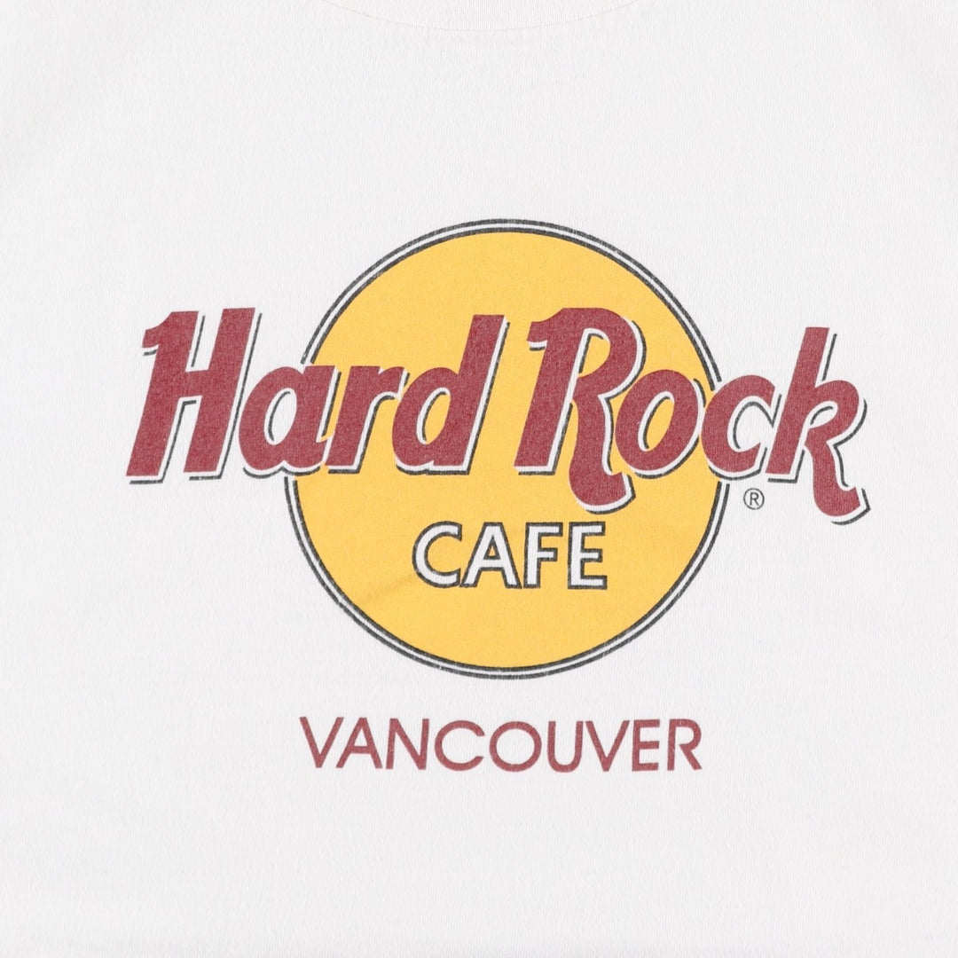 90'S Tultex Hard Rock Cafe Advertising T-Shirt, Made in Canada, Men's Size L (approx.), Vintage cotton white type Vintage Second Hand