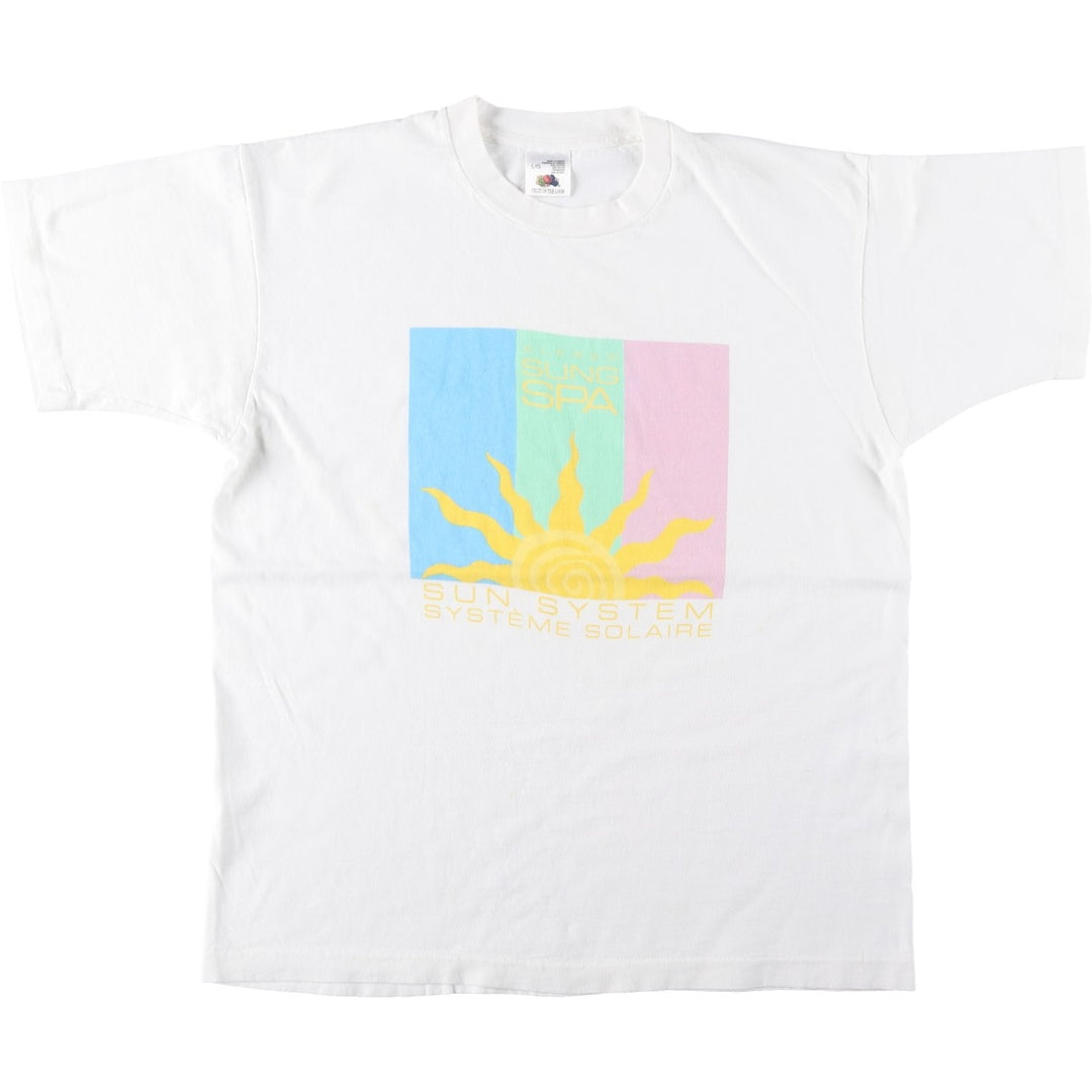 90'S Fruit of the Loom ALFRED SUNG SPA Advertising T-Shirt, Made in Canada, Men's Size L (approx.), Vintage cotton white type Vintage Second Hand