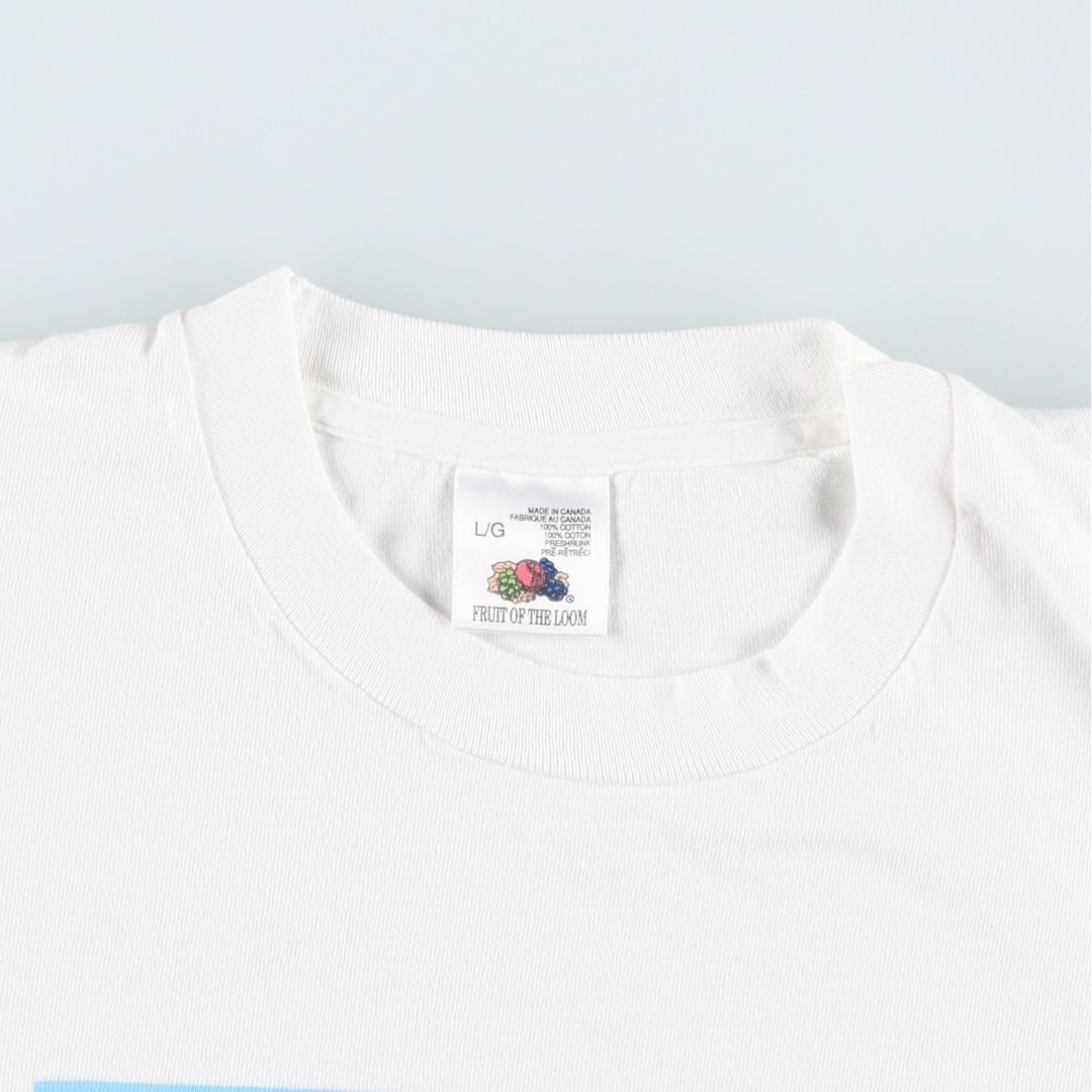 90'S Fruit of the Loom ALFRED SUNG SPA Advertising T-Shirt, Made in Canada, Men's Size L (approx.), Vintage cotton white type Vintage Second Hand