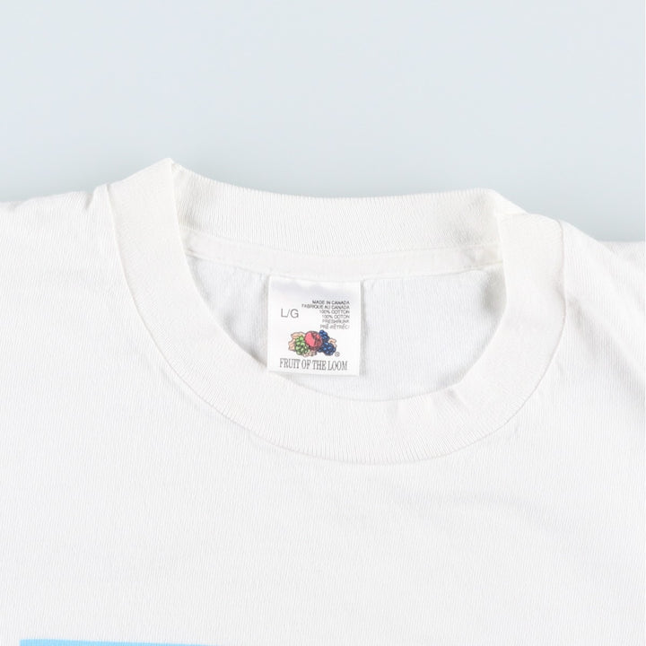 90'S Fruit of the Loom ALFRED SUNG SPA Advertising T-Shirt, Made in Canada, Men's Size L (approx.), Vintage cotton white type Vintage Second Hand