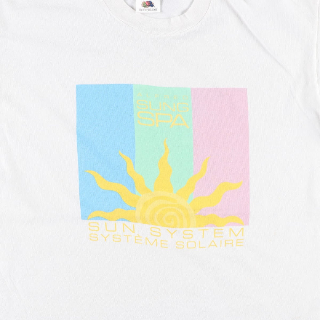 90'S Fruit of the Loom ALFRED SUNG SPA Advertising T-Shirt, Made in Canada, Men's Size L (approx.), Vintage cotton white type Vintage Second Hand