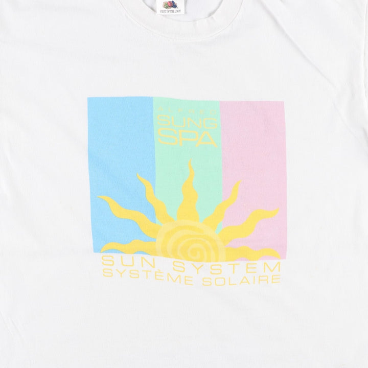 90'S Fruit of the Loom ALFRED SUNG SPA Advertising T-Shirt, Made in Canada, Men's Size L (approx.), Vintage cotton white type Vintage Second Hand