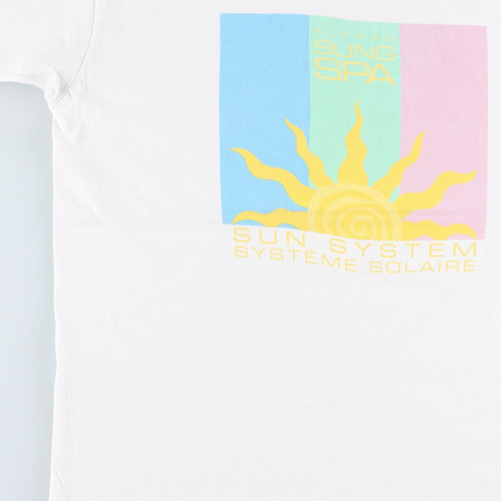 90'S Fruit of the Loom ALFRED SUNG SPA Advertising T-Shirt, Made in Canada, Men's Size L (approx.), Vintage cotton white type Vintage Second Hand
