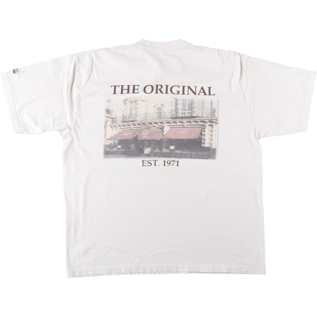90'S HARD ROCK CAFE Hard Rock Cafe Advertising T-shirt Men's XL Vintage cotton white type Vintage Second Hand