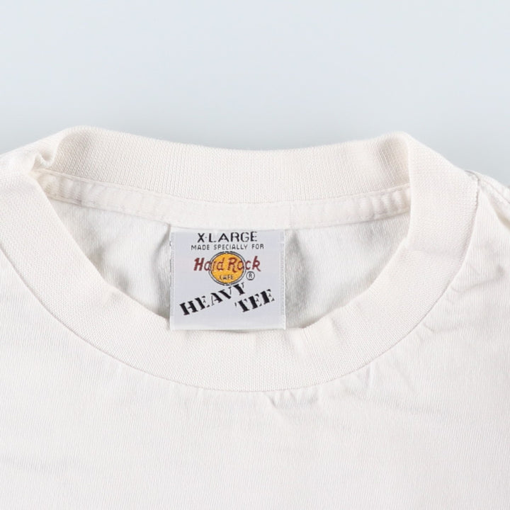 90'S HARD ROCK CAFE Hard Rock Cafe Advertising T-shirt Men's XL Vintage cotton white type Vintage Second Hand