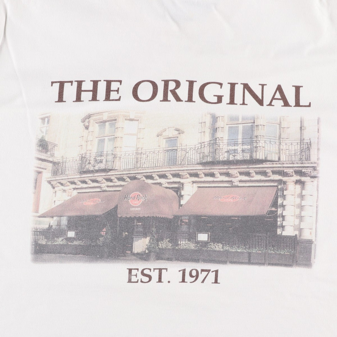 90'S HARD ROCK CAFE Hard Rock Cafe Advertising T-shirt Men's XL Vintage cotton white type Vintage Second Hand