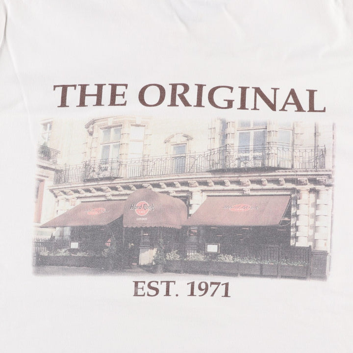 90'S HARD ROCK CAFE Hard Rock Cafe Advertising T-shirt Men's XL Vintage cotton white type Vintage Second Hand