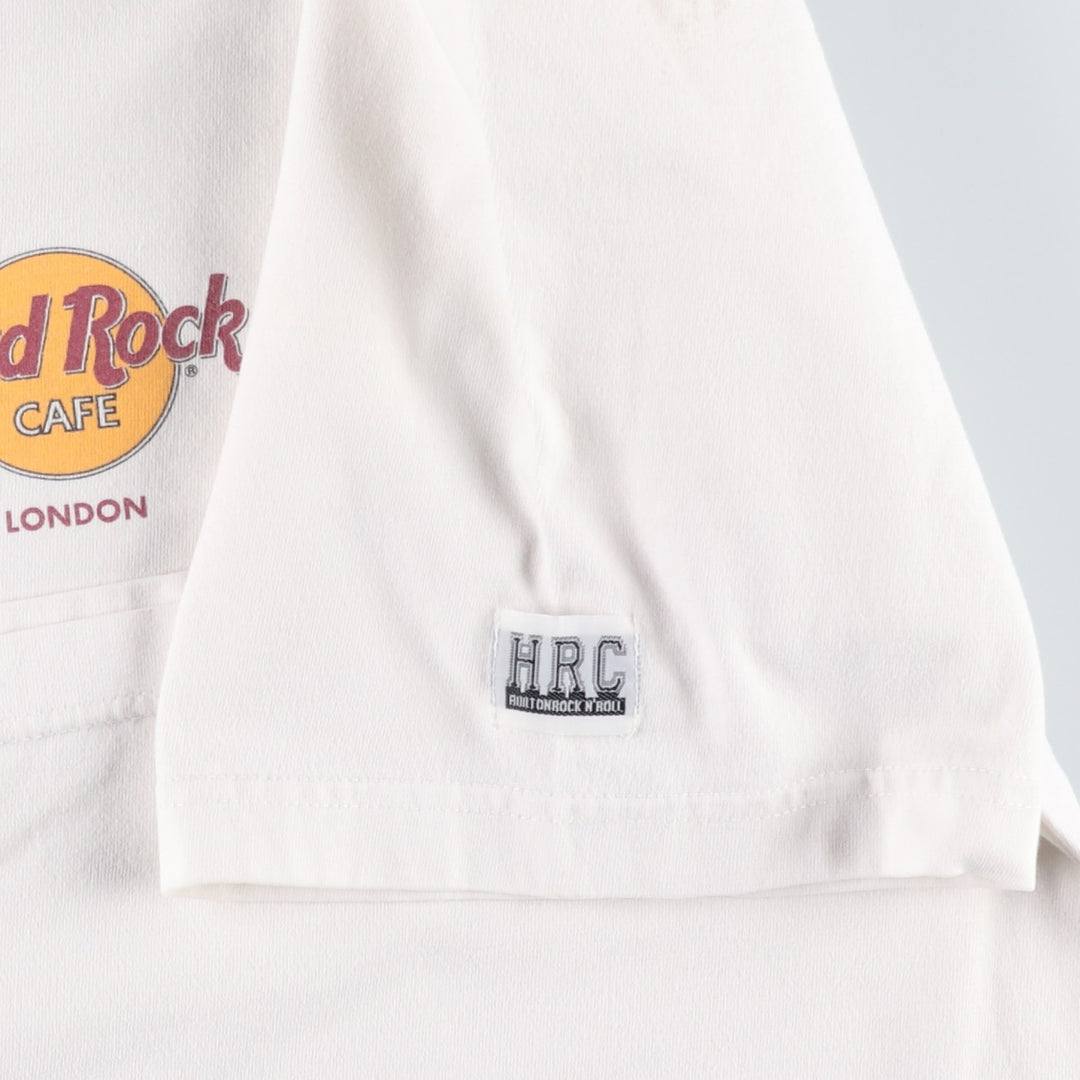 90'S HARD ROCK CAFE Hard Rock Cafe Advertising T-shirt Men's XL Vintage cotton white type Vintage Second Hand