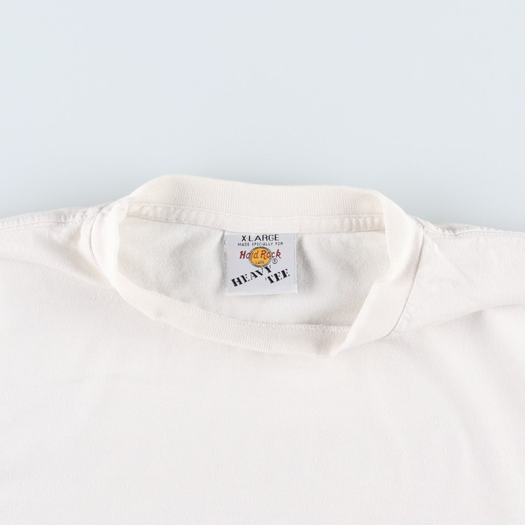 90'S HARD ROCK CAFE Hard Rock Cafe Advertising T-shirt Men's XL Vintage cotton white type Vintage Second Hand