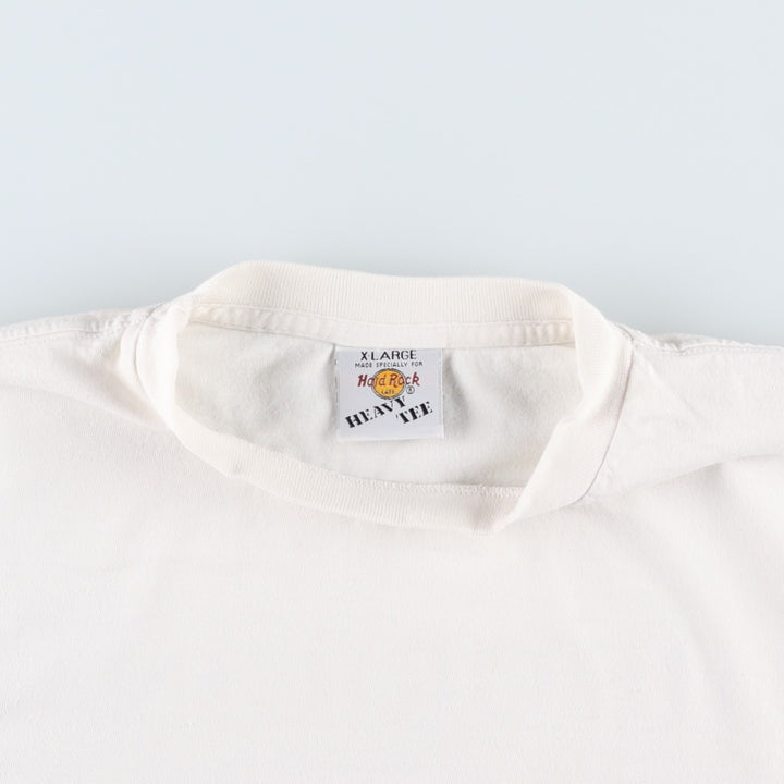 90'S HARD ROCK CAFE Hard Rock Cafe Advertising T-shirt Men's XL Vintage cotton white type Vintage Second Hand