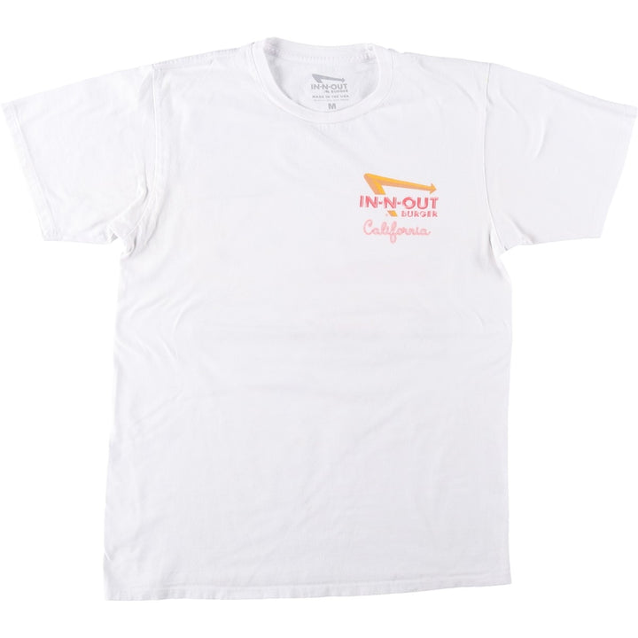 IN-N-OUT BURGER In-N-Out Burger Advertising T-shirt Made in USA Men's M size cotton white type Vintage Second Hand