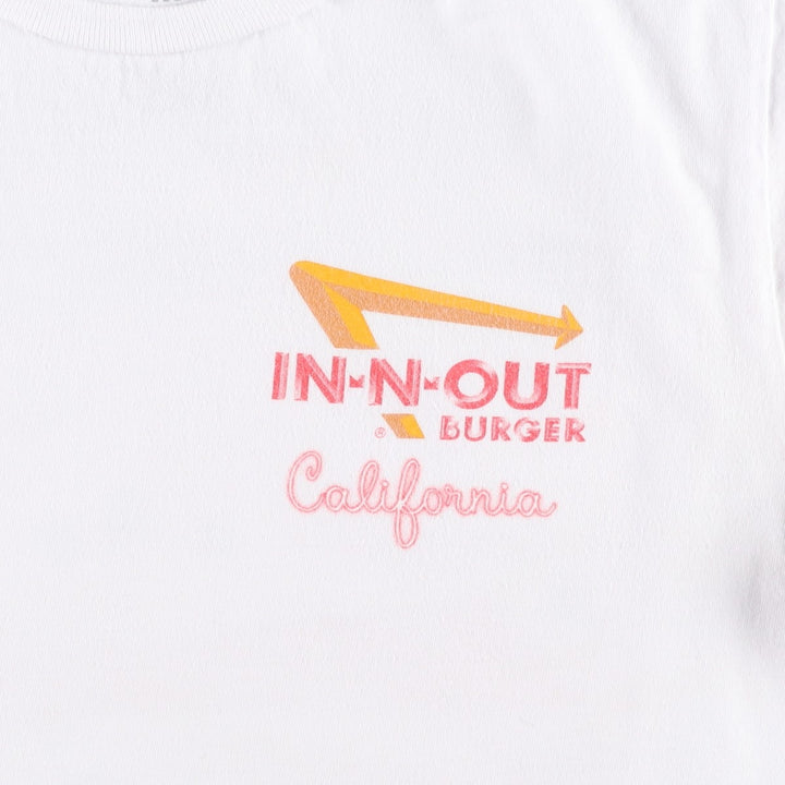 IN-N-OUT BURGER In-N-Out Burger Advertising T-shirt Made in USA Men's M size cotton white type Vintage Second Hand