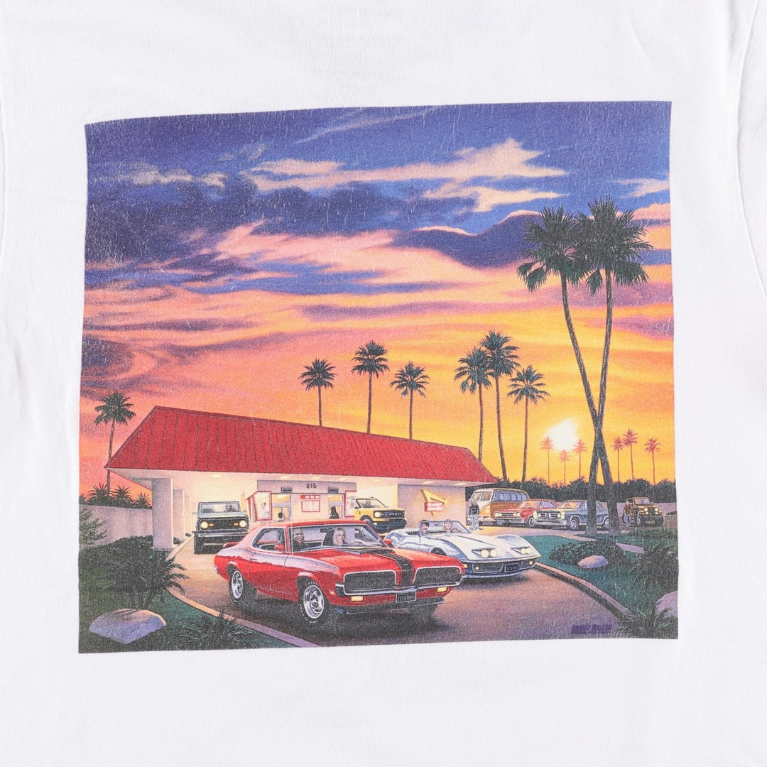 IN-N-OUT BURGER In-N-Out Burger Advertising T-shirt Made in USA Men's M size cotton white type Vintage Second Hand