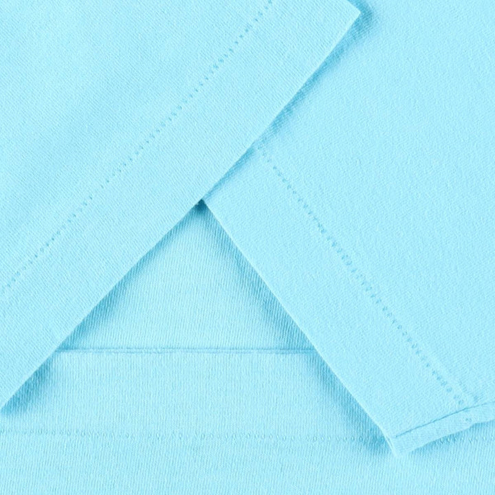 90'S Fruit of the Loom Advertising T-shirt, Made in USA, Men's L size, Vintage cotton Blue type light blue Vintage Second Hand