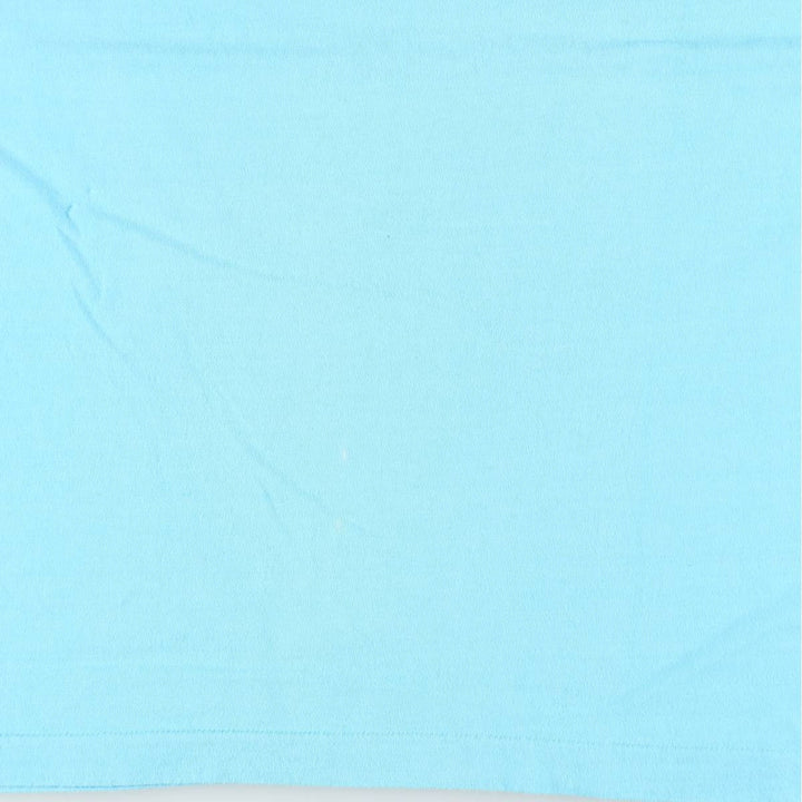 90'S Fruit of the Loom Advertising T-shirt, Made in USA, Men's L size, Vintage cotton Blue type light blue Vintage Second Hand