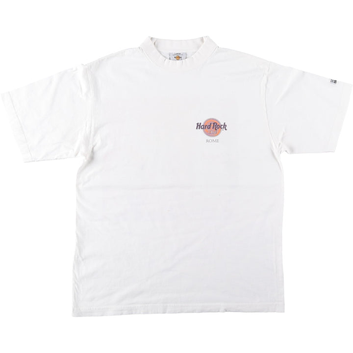 90'S HARD ROCK CAFE Hard Rock Cafe Advertising T-shirt Men's L equivalent Vintage cotton white type Vintage Second Hand
