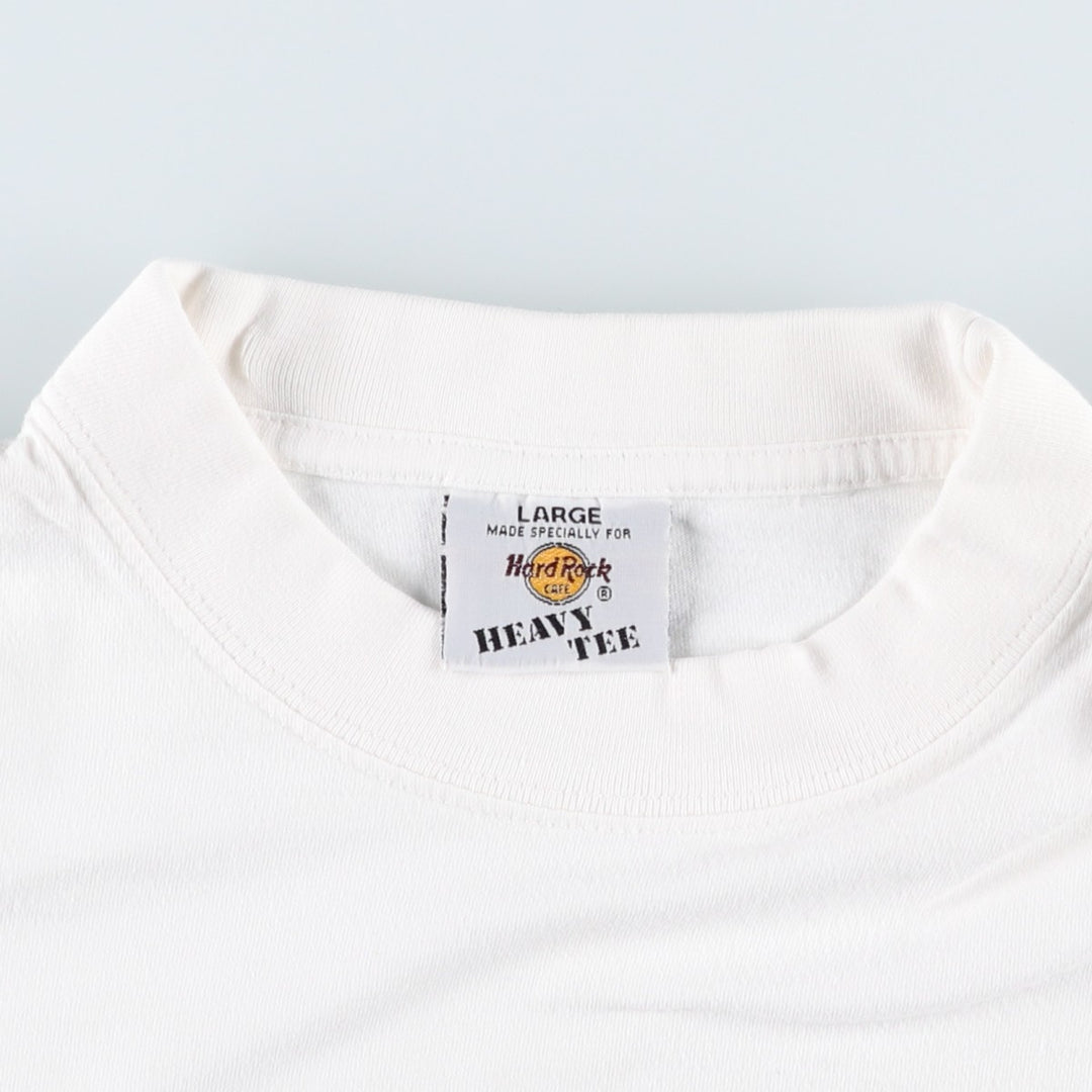90'S HARD ROCK CAFE Hard Rock Cafe Advertising T-shirt Men's L equivalent Vintage cotton white type Vintage Second Hand