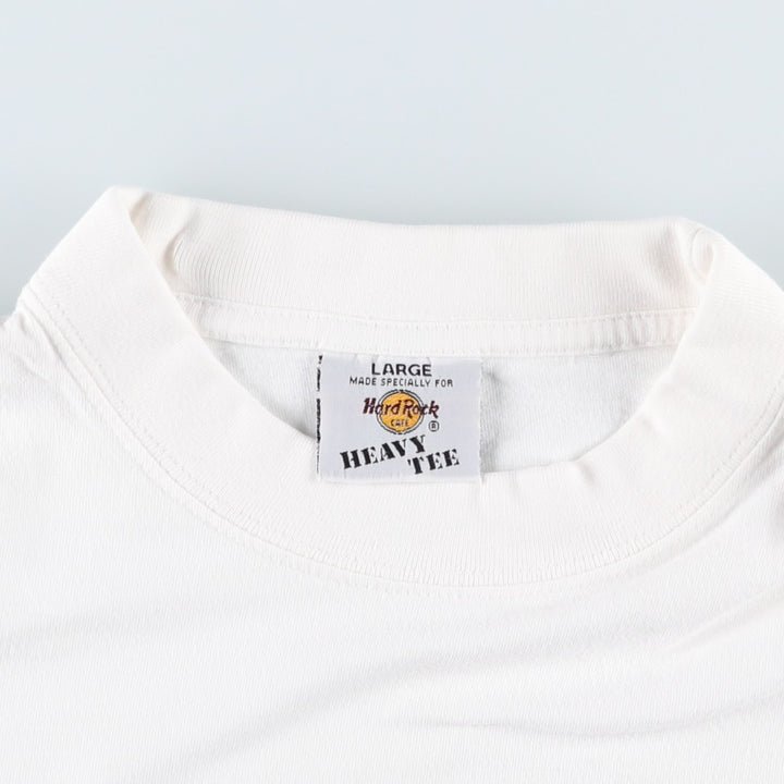 90'S HARD ROCK CAFE Hard Rock Cafe Advertising T-shirt Men's L equivalent Vintage cotton white type Vintage Second Hand
