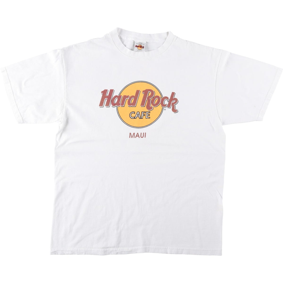 HARD ROCK CAFE Hard Rock Cafe Advertising T-shirt Made in USA Men's L size cotton white type Vintage Second Hand