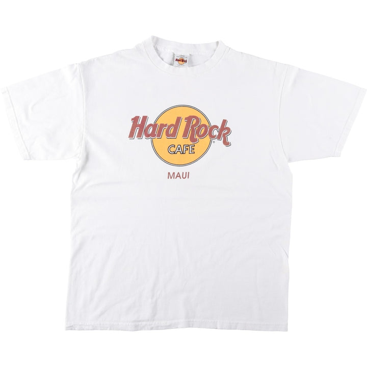 HARD ROCK CAFE Hard Rock Cafe Advertising T-shirt Made in USA Men's L size cotton white type Vintage Second Hand