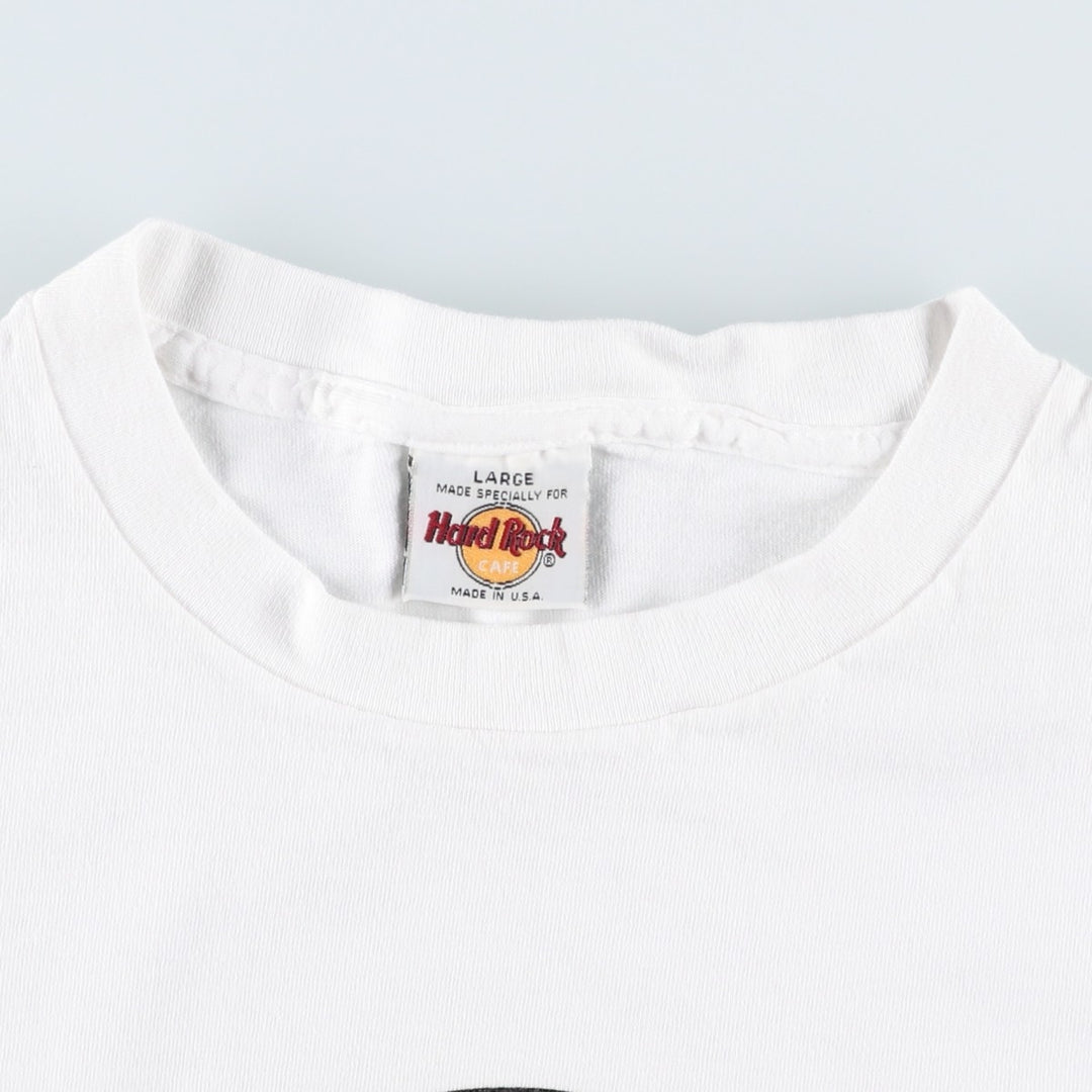HARD ROCK CAFE Hard Rock Cafe Advertising T-shirt Made in USA Men's L size cotton white type Vintage Second Hand