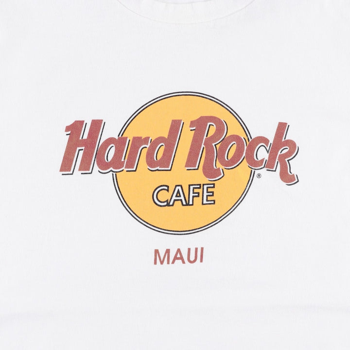 HARD ROCK CAFE Hard Rock Cafe Advertising T-shirt Made in USA Men's L size cotton white type Vintage Second Hand
