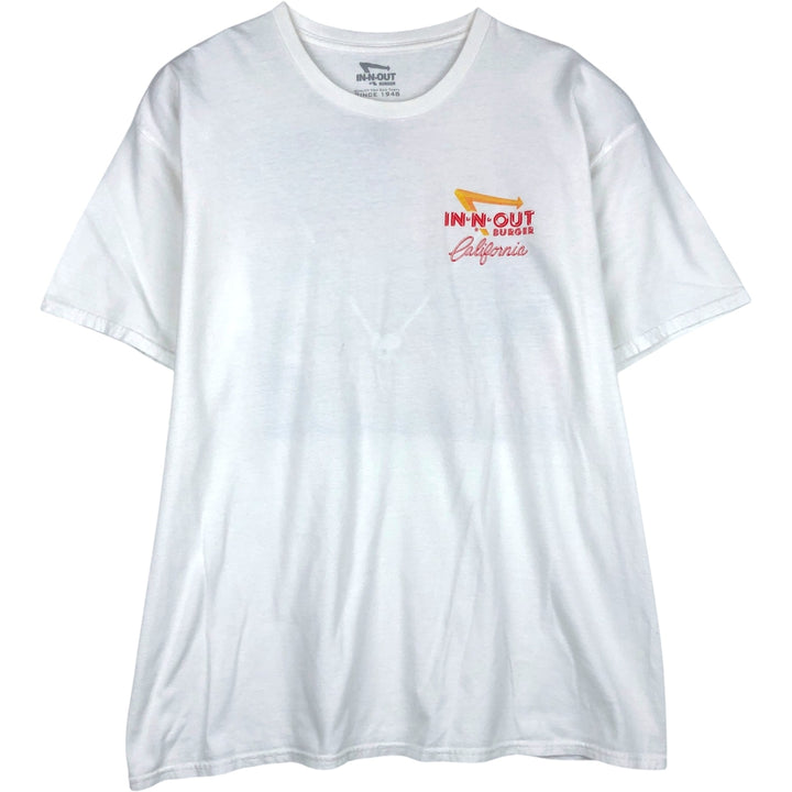 IN-N-OUT BURGER In-and-Out Burger Advertising T-shirt Men's XL size cotton white type Vintage Second Hand