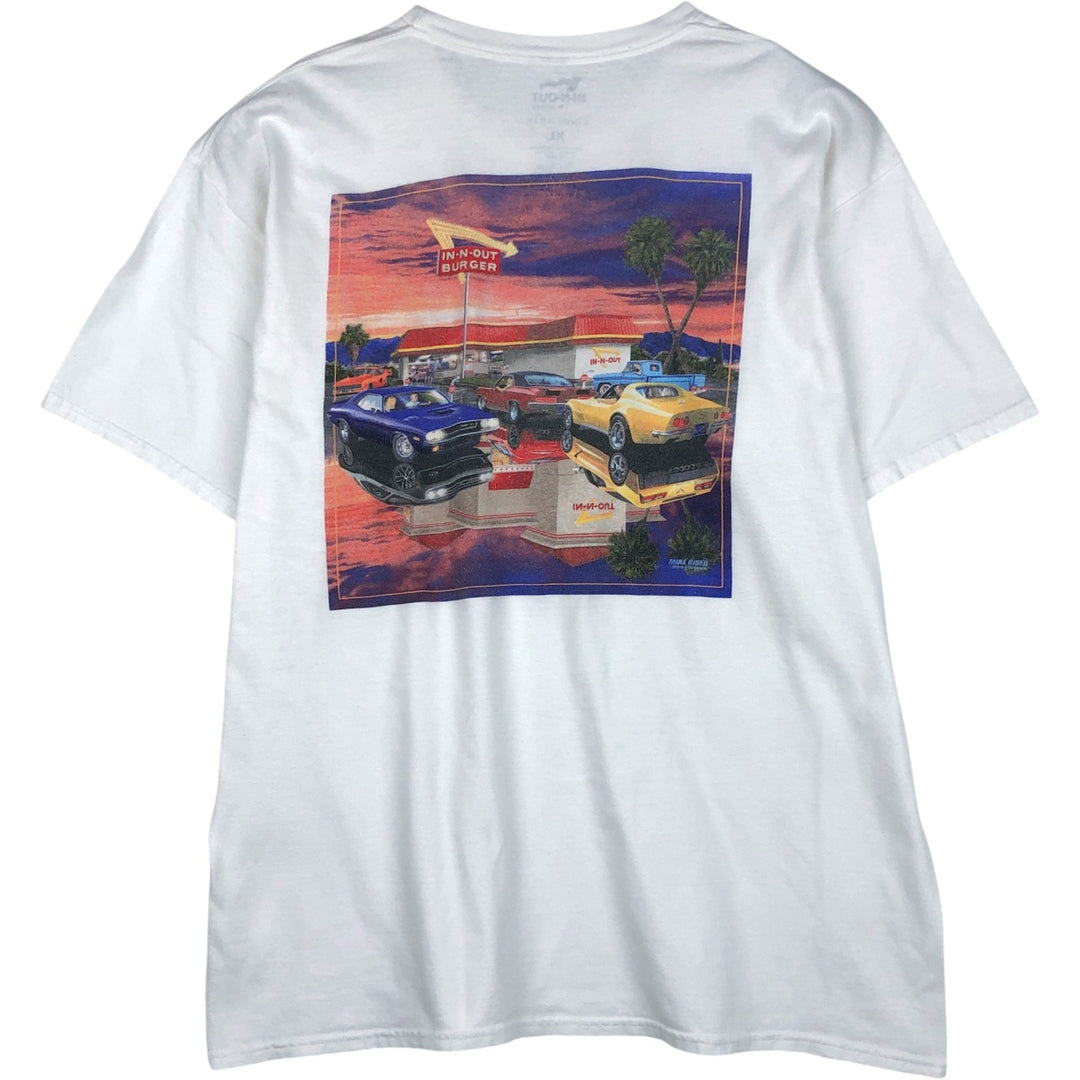 IN-N-OUT BURGER In-and-Out Burger Advertising T-shirt Men's XL size cotton white type Vintage Second Hand