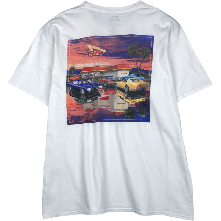 IN-N-OUT BURGER In-and-Out Burger Advertising T-shirt Men's XL size cotton white type Vintage Second Hand