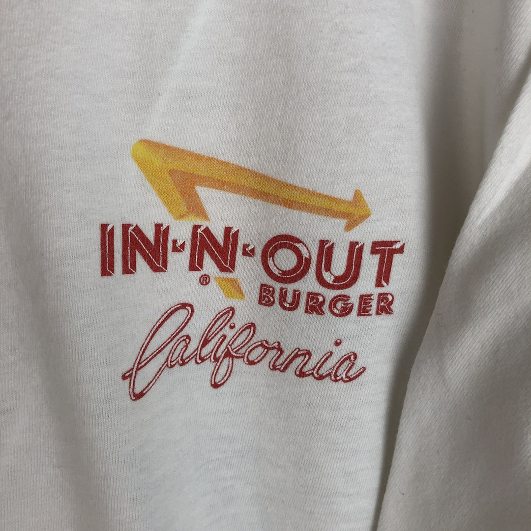 IN-N-OUT BURGER In-and-Out Burger Advertising T-shirt Men's XL size cotton white type Vintage Second Hand