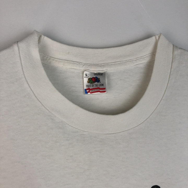 90'S Fruit of the Loom Jigger's Diner Advertising T-Shirt, Made in USA, Men's Size L (approx.), Vintage cotton white type Vintage Second Hand